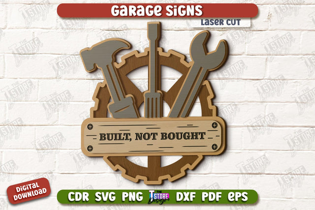 Garage Sign | Personalized Design | Mechanic Wall Sign | Man Cave | CNC File SVG The T Store Design 
