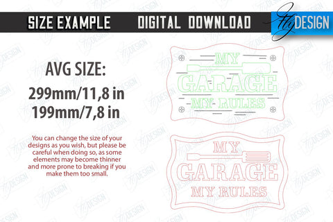 Garage Signs Bundle| Personalized Design | Mechanic Wall Sign | Man Cave | CNC Files SVG The T Store Design 