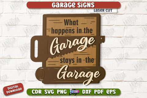 Garage Signs Bundle| Personalized Design | Mechanic Wall Sign | Man Cave | CNC Files SVG The T Store Design 
