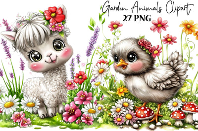 Garden Animals Clipart Bundle Sublimation SVGArt 