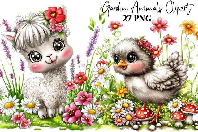 Garden Animals Clipart Bundle Sublimation SVGArt 