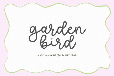 Garden Bird - Cute Handwritten Font Font KA Designs 