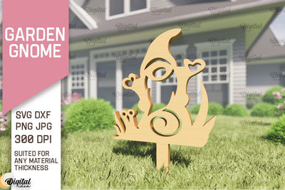 Garden Gnome Laser Cut. Garden Stake SVG SVG Evgenyia Guschina 