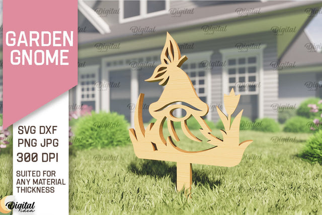 Garden Gnome Laser Cut. Garden Stake SVG SVG Evgenyia Guschina 