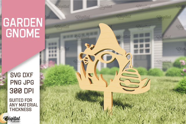 Garden Gnome Laser Cut. Garden Stake SVG SVG Evgenyia Guschina 