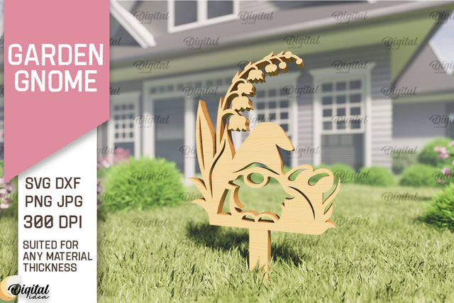 Garden Gnome Laser Cut. Garden Stake SVG SVG Evgenyia Guschina 