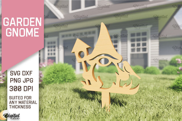 Garden Gnome Laser Cut. Garden Stake SVG SVG Evgenyia Guschina 
