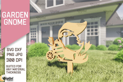 Garden Gnome Laser Cut. Garden Stake SVG SVG Evgenyia Guschina 