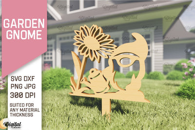 Garden Gnome Laser Cut. Garden Stake SVG SVG Evgenyia Guschina 