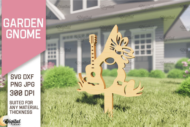 Garden Gnome Laser Cut. Garden Stake SVG SVG Evgenyia Guschina 