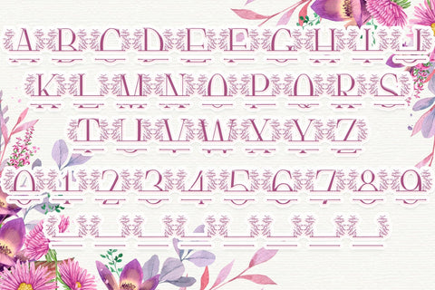 Garden Leaves Line Monogram Font Dm Letter Studio 