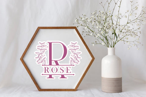 Garden Leaves Line Monogram Font Dm Letter Studio 