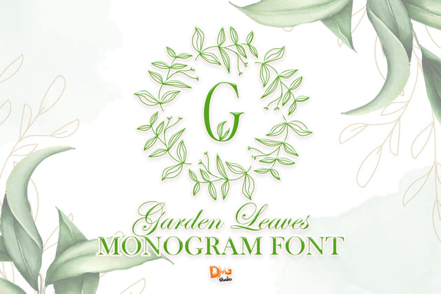 Garden Leaves Monogram Font Dm Letter Studio 
