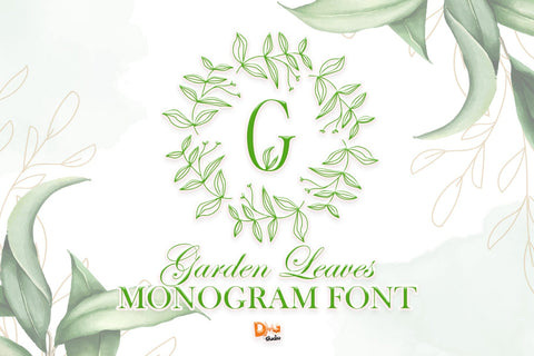 Garden Leaves Monogram Font Dm Letter Studio 