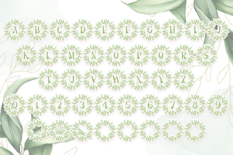 Garden Leaves Monogram Font Dm Letter Studio 