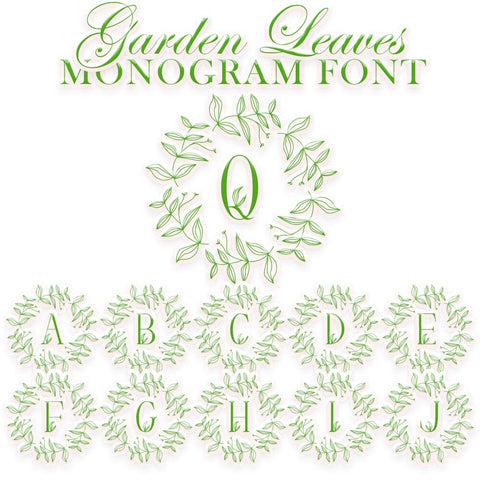 Garden Leaves Monogram Font Dm Letter Studio 