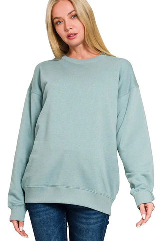 Garden Naked Fleece Round Neck Oversized Sweatshirts - Blue Gray | Blanks for HTV or Heat Transfer Physical Garden Naked Apparel BLUE GREY S 