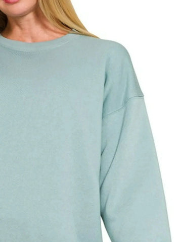 Garden Naked Fleece Round Neck Oversized Sweatshirts - Blue Gray | Blanks for HTV or Heat Transfer Physical Garden Naked Apparel 