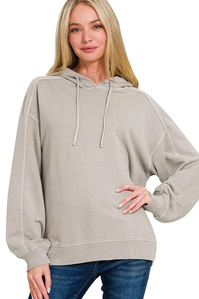 Garden Naked French Terry Pigment Dye & Enzyme Washing Hoodie - Ash Mocha | Blanks for HTV or Heat Transfer Physical Garden Naked Apparel ASH MOCHA S 