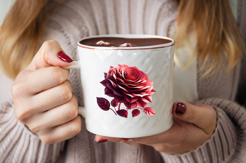 Garden Rose Paper Flower Sublimation Clipart Bundle Sublimation SVGArt 