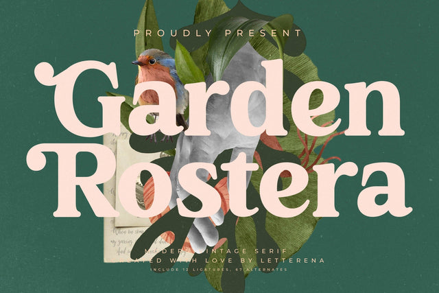 Garden Rostera - Modern Vintage Serif Font Letterena Studios 