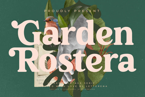 Garden Rostera - Modern Vintage Serif Font Letterena Studios 