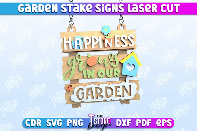 Garden Signboard | Plant Stakes | Plant Marker | Lawn Stake | CNC File SVG The T Store Design 