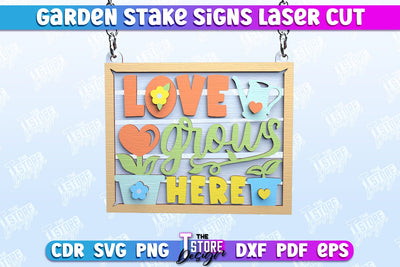Garden Signboard | Plant Stakes | Plant Marker | Lawn Stake | CNC File SVG The T Store Design 
