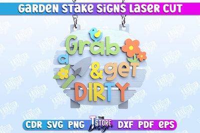 Garden Signboard | Plant Stakes | Plant Marker | Lawn Stake | CNC File SVG The T Store Design 