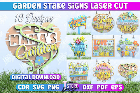 Garden Stake Sign Bundle | Plant Stakes | Plant Marker | Lawn Stake | CNC File SVG The T Store Design 