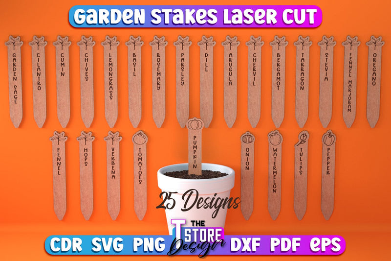 Garden Stake Sign Bundle | Plant Stakes | Plant Marker | Lawn Stake | CNC File v.1 SVG The T Store Design 