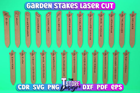 Garden Stake Sign Bundle | Plant Stakes | Plant Marker | Lawn Stake | CNC File v.2 SVG The T Store Design 