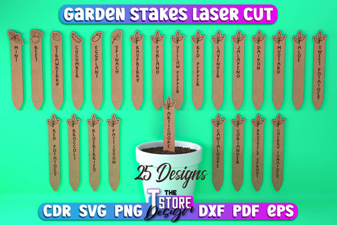 Garden Stake Sign Bundle | Plant Stakes | Plant Marker | Lawn Stake | CNC File v.2 SVG The T Store Design 
