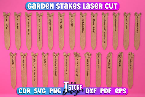 Garden Stake Sign Bundle | Plant Stakes | Plant Marker | Lawn Stake | CNC File v.3 SVG The T Store Design 