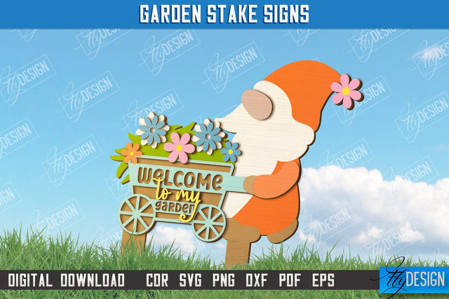Garden Stake Sign | Plant Stakes | Plant Marker | Lawn Stake | CNC File SVG Fly Design 
