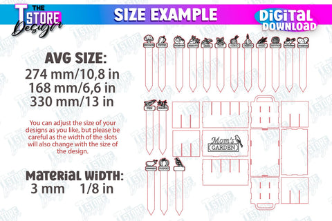 Garden Stakes Bundle | Garden Decoration | Lawn Stakes | Plant Markers | CNC Files SVG The T Store Design 