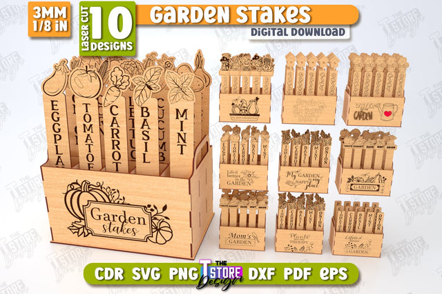 Garden Stakes Bundle | Garden Decoration | Lawn Stakes | Plant Markers | CNC Files SVG The T Store Design 