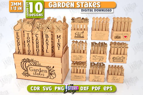 Garden Stakes Bundle | Garden Decoration | Lawn Stakes | Plant Markers | CNC Files SVG The T Store Design 