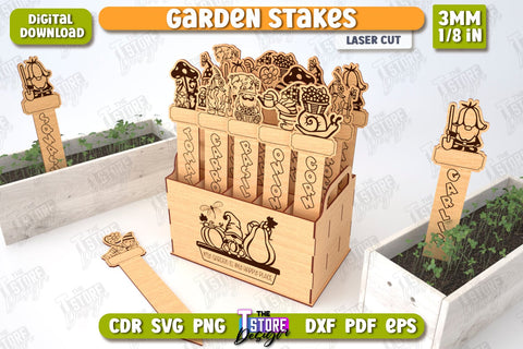 Garden Stakes Bundle | Garden Decoration | Lawn Stakes | Plant Markers | CNC Files SVG The T Store Design 