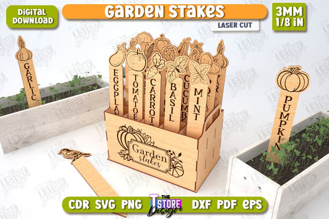 Garden Stakes Bundle | Garden Decoration | Lawn Stakes | Plant Markers | CNC Files SVG The T Store Design 
