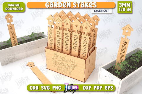 Garden Stakes Bundle | Garden Decoration | Lawn Stakes | Plant Markers | CNC Files SVG The T Store Design 