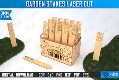 Garden Stakes Set | Garden Decoration | Lawn Stake | Plant Marker | CNC File SVG Fly Design 