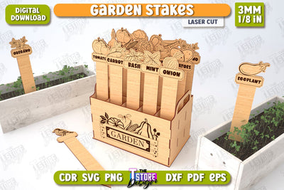 Garden Stakes Set | Garden Decoration | Lawn Stake | Plant Marker | CNC File SVG The T Store Design 