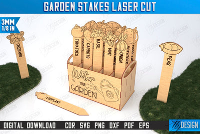 Garden Stakes Set Laser Cut | Garden Decoration | Lawn Stake | Plant Marker | CNC File SVG Fly Design 