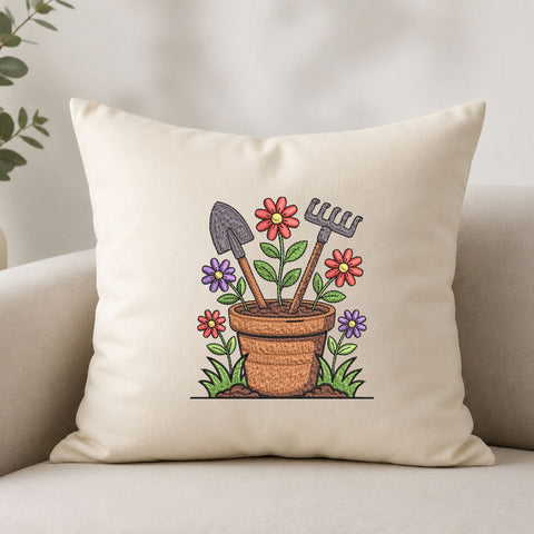 Garden Tools Flower Pot Machine Embroidery Design Gardening Floral Embroidery File Embroidery/Applique DESIGNS PatternFeed8 