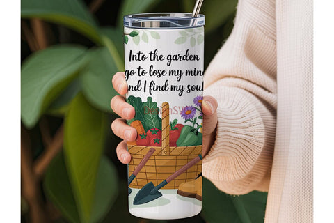 Garden Tumbler Wrap 20oz Sublimation DesignSVG 