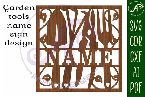 Gardener square name sign svg laser SVG APInspireddesigns 