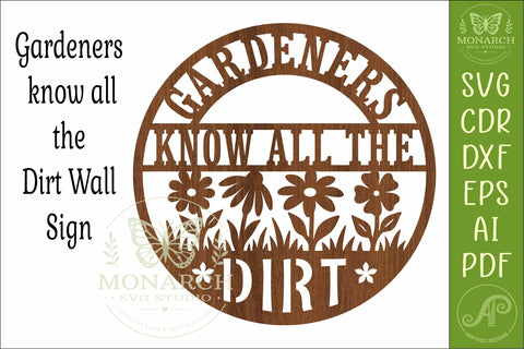 Gardeners Know All The Dirt Sign, Funny Gardening Wall Art SVG APInspireddesigns 