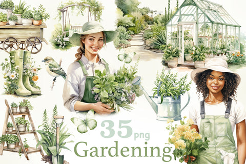 Gardening Clipart | Garden Plants PNG Collection SVG GlamArtZhanna 