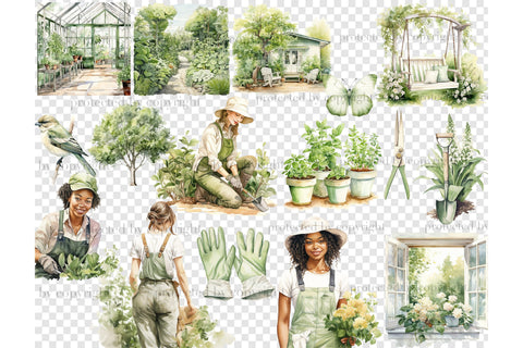Gardening Clipart | Garden Plants PNG Collection SVG GlamArtZhanna 